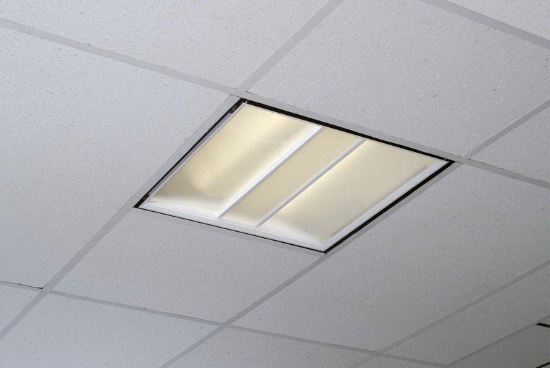 Skyway Recessed Fluorescent, Tri-Lens Frame, Static or Air Supply/Return,  containing 2 T8 17 watt lamps