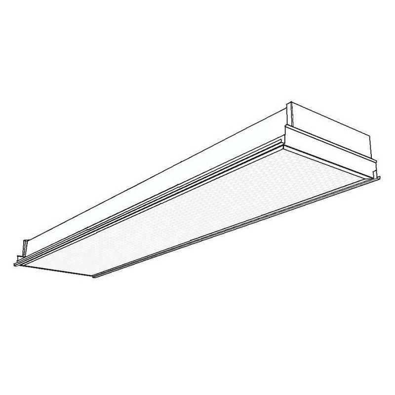 Recessed 1'X4' Fluorescent, T8, Static, Flat Steel or Regressed Aluminum Lens Frame