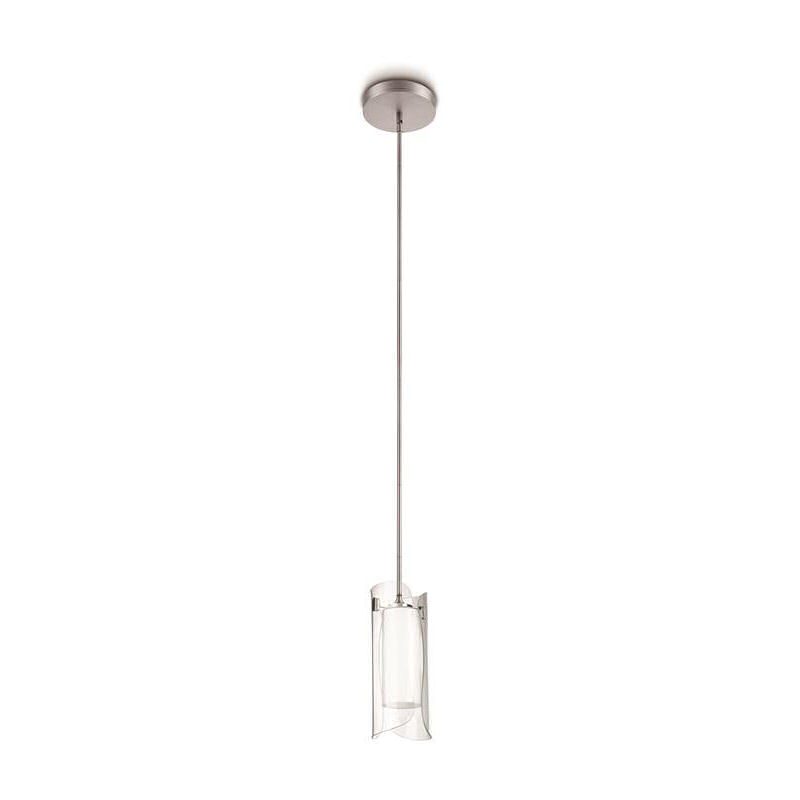 Philips Scales 1-Light Pendant in Nickel Finish with clear glass