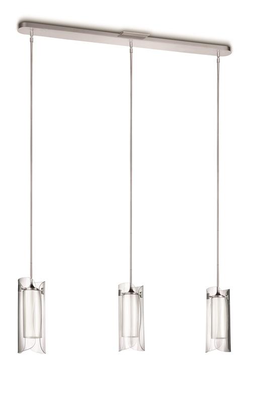 Philips Scales 3-Light Pendant in Nickel Finish with clear glass